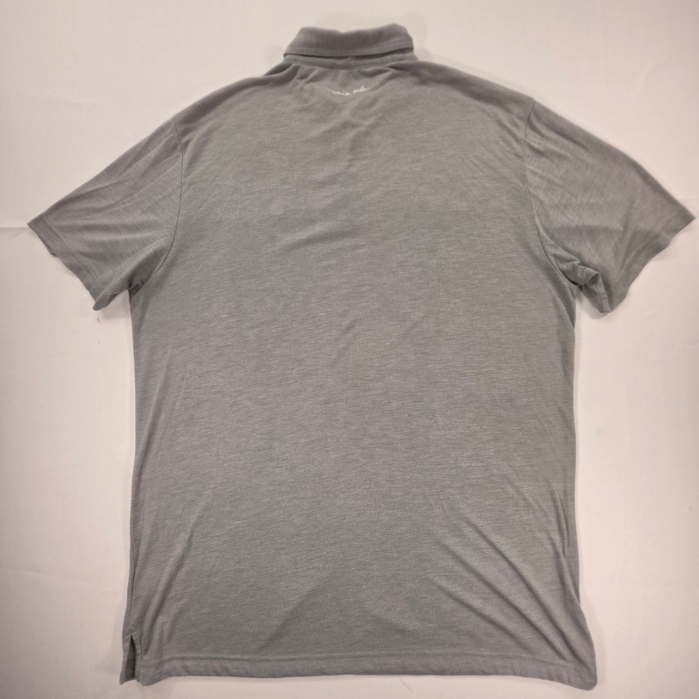Travis Mathew Mens XL Gray Heathered Striped Short Sleeve Golf Polo Shirt - Picture 3 of 9